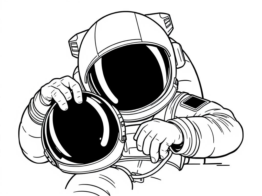 Create A Whimsical And Imaginative Illustration Of An Astronaut Sitting On A Small Cratered Moon Or