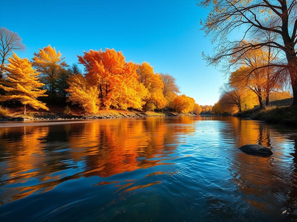 An Elegant Indian Girl Adorned In Vibrant Traditional Attire Gracefully Stands By A Shimmering River